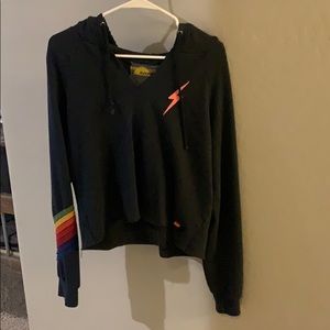 Aviator Nation cropped bolt hoodie